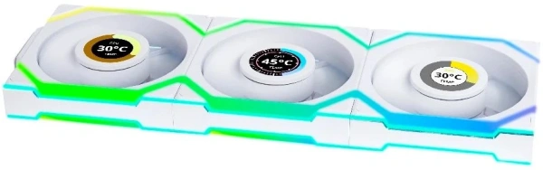 Вентилятор для корпуса Lian-Li Uni Fan SL Wireless 120 LCD ARGB 120х124.5x28 белый 4-pin 29.5дБ (упак.:3шт) (G99.12SLLCD1W3W.R0) Ret