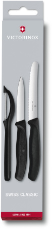 Набор ножей кухон. Victorinox Swiss Classic Paring (6.7113.31) компл.:3шт черный карт.коробка