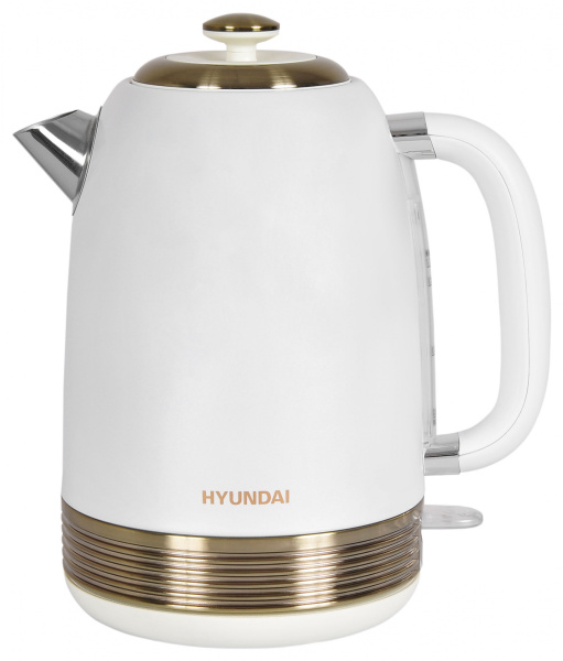 Чайник электрический Hyundai HYK-S4500 1.7л. 2200Вт жемчужный/золотистый (корпус: нержавеющая сталь/пластик)