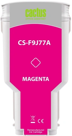 Картридж струйный Cactus CS-F9J77A 727 XXL пурпурный (300мл) для HP DJ T920/T930/T1500/T1530/T2500/T2530