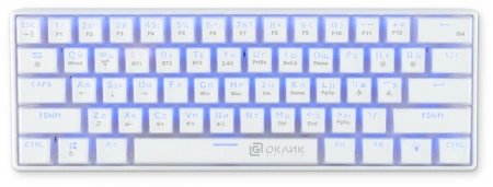 Клавиатура Оклик K763W механическая белый USB беспроводная BT/Radio Multimedia for gamer LED (1920562)