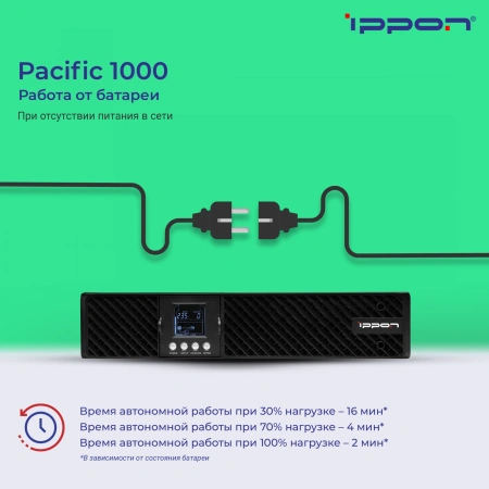 Источник бесперебойного питания Ippon Pacific 1000 900Вт 1000ВА черный