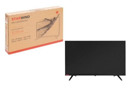 Телевизор LED Starwind 32" SW-LED32BG200 Frameless черный HD 60Hz DVB-T DVB-T2 DVB-C DVB-S DVB-S2 USB