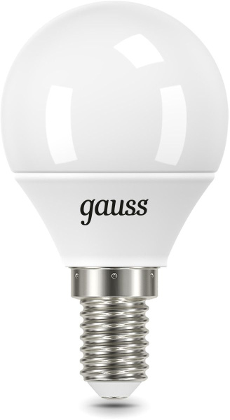 Лампа светодиодная Gauss 105101307 6.5Вт цок.:E14 шар 220B 6500K св.свеч.бел.хол. (упак.:10шт)