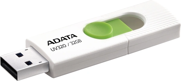 Флеш Диск A-Data 32GB UV320 AUV320-32G-RWHGN USB3.2 белый/зеленый