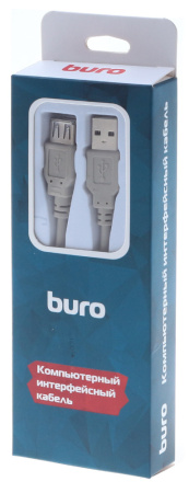 Кабель Buro BHP RET USB_AF30 USB A(m) USB A(f) 3м серый блистер