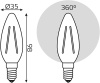 Лампа филам. Gauss 9Вт цок.:E14 свеча 220B 4100K св.свеч.бел.нейт. C37 (упак.:10шт) (103801209)