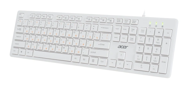 Клавиатура Acer OKW123 белый USB (ZL.KBDEE.00D)