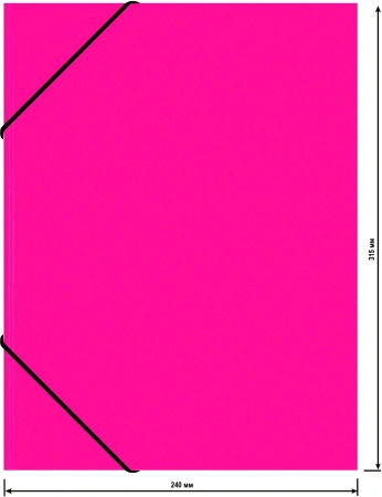 Папка на резинке Бюрократ Double Neon DNE510PINKBL A4 пластик кор.30мм 0.5мм розовый/черный
