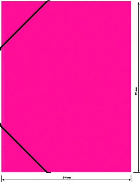 Папка на резинке Бюрократ Double Neon DNE510PINKBL A4 пластик кор.30мм 0.5мм розовый/черный