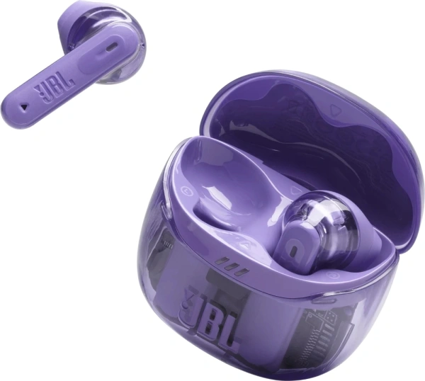 Гарнитура вкладыши JBL Tune Flex 2 Ghost Edition прозрачный/фиолетовый беспроводные bluetooth в ушной раковине (JBLTFLEX2GMAE)
