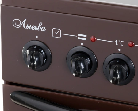 Плита Электрическая Лысьва EF4006MK00 коричневый стеклокерамика (без крышки)