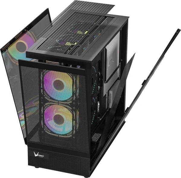 Корпус Formula Crystal Z8 черный без БП ATX 11x120mm 1xUSB2.0 1xUSB3.0 1xUSB3.1 audio bott PSU