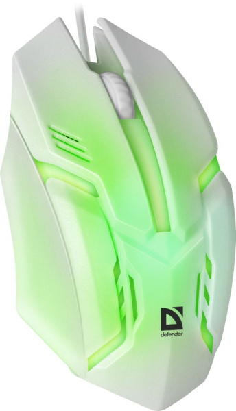 Мышь Defender Cyber MB-560L белый оптическая 1600dpi USB для ноутбука 2but (52561)