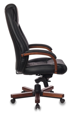 Кресло руководителя Бюрократ T-9923WALNUT черный кожа крестов. металл/дерево