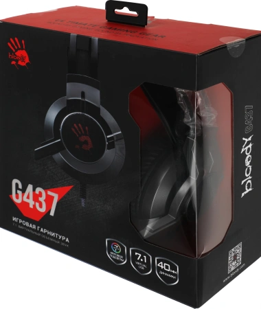 Наушники с микрофоном A4Tech Bloody G437 черный 1.8м мониторные оголовье (G437)