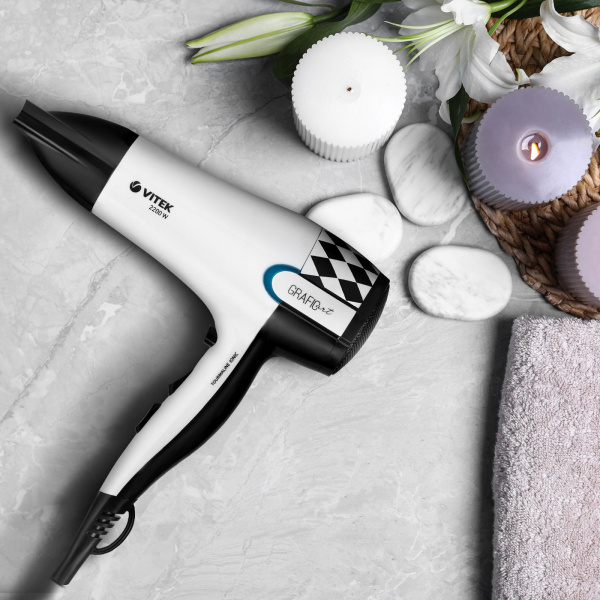 Фен Vitek VT-2299 W 2200Вт белый/черный (2299-VT-01)