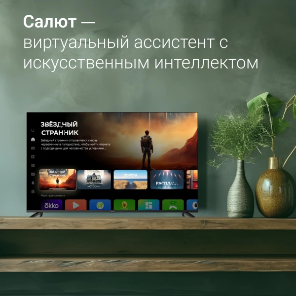 Телевизор LED Digma 65" DM-LED65UBB40 Smart Салют ТВ Frameless черный/4K Ultra HD/DVB-T/60Hz/DVB-T2/