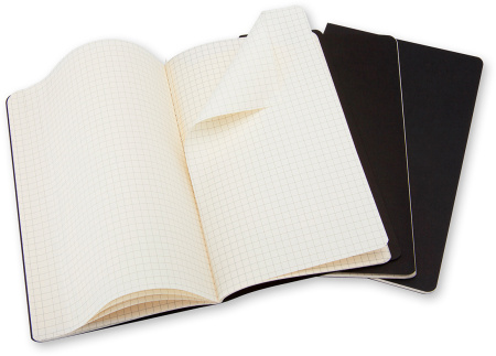Блокнот Moleskine CAHIER JOURNAL QP312 Pocket 90x140мм обложка картон 64стр. клетка черный (3шт)