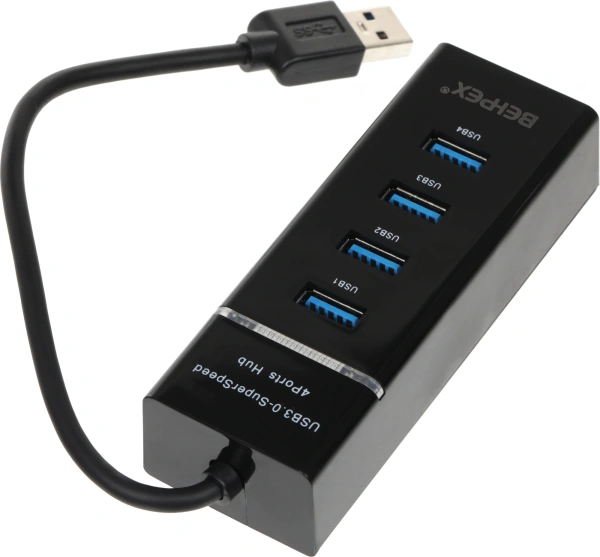 Разветвитель USB 3.0 BHP-P104 4порт. черный