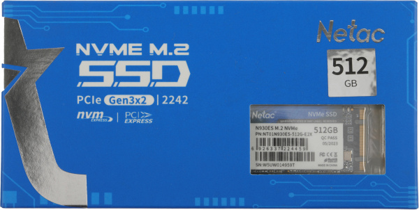 Накопитель SSD Netac PCIe 3.0 x2 512GB NT01N930ES-512G-E2X N930ES M.2 2242