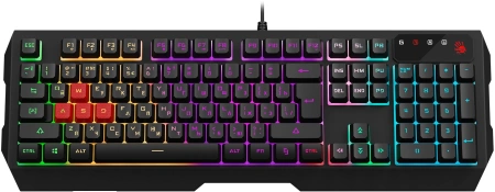 Клавиатура A4Tech Bloody B140N черный USB Multimedia for gamer LED (подставка для запястий) (B140N)