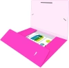 Папка на резинке Бюрократ Double Neon DNE510PINKBL A4 пластик кор.30мм 0.5мм розовый/черный