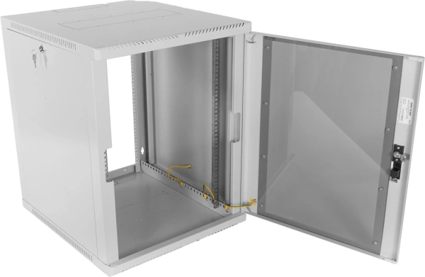 Шкаф коммутационный ЦМО (ШРН-12.500) настенный 12U 600x529мм пер.дв.стекл 200кг черный 470мм 180град.