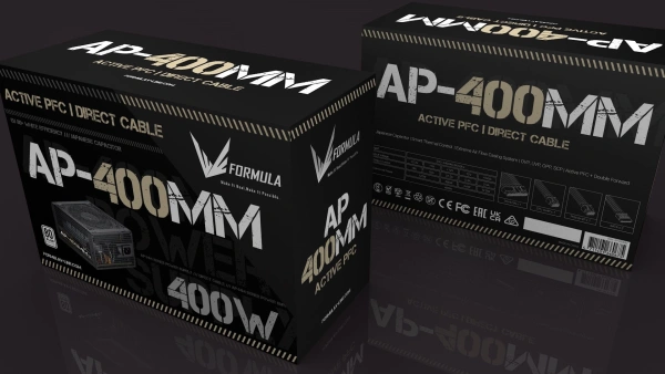 Блок питания Formula ATX 400W AP-400ММ 80 PLUS WHITE (20+4pin) APFC 120mm fan 6xSATA RTL