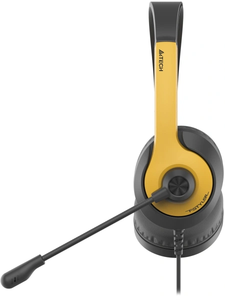 Наушники с микрофоном A4Tech Fstyler FH100U желтый/черный 2м накладные USB оголовье (FH100U (BUMBLEBEE))