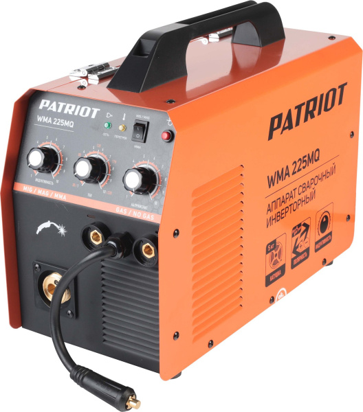 Сварочный полуавтомат Patriot WMA 225MQ инвертор MIG-MAG/ММА 9.4кВт