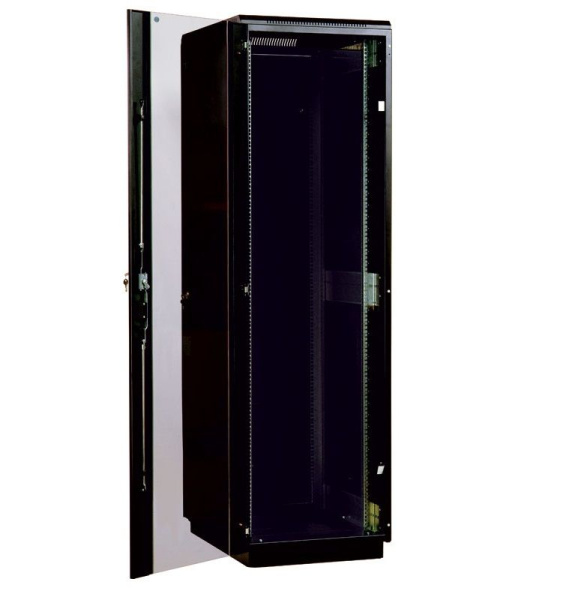 Шкаф серверный ЦМО (ШТК-М-42.8.8-1ААА-9005) напольный 42U 800x800мм пер.дв.стекл задн.дв.стал.лист 2 бок.пан. 500кг черный 655мм 123.39кг 180град. 2030мм