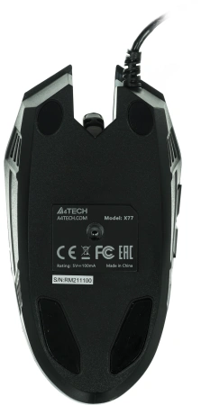 Мышь A4Tech X77 черный оптическая (2400dpi) USB (8but)