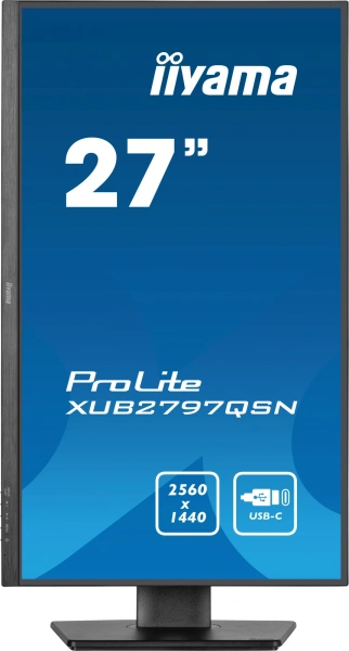 Монитор Iiyama 27" ProLite XUB2797QSN-B1 черный IPS LED 16:9 HDMI M/M матовая HAS Piv 1300:1 250cd 178гр/178гр 2560x1440 100Hz DP Quad HD 2K (1440p) USB 6.1кг