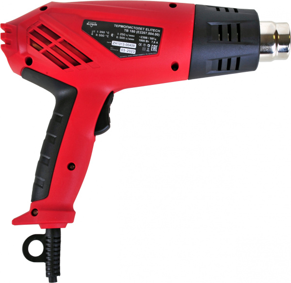 Технический фен Elitech ТВ 180 1800Вт темп.350/500С (E2207.004.00)