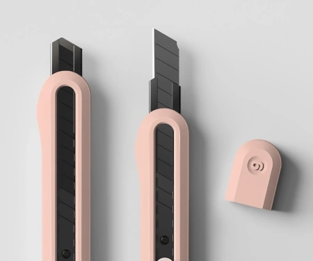 Нож канцелярский Deli ENS063 PINK ENS063 Nusign шир.лез.9мм выдвижное лезвие фиксатор усиленный сталь розовый