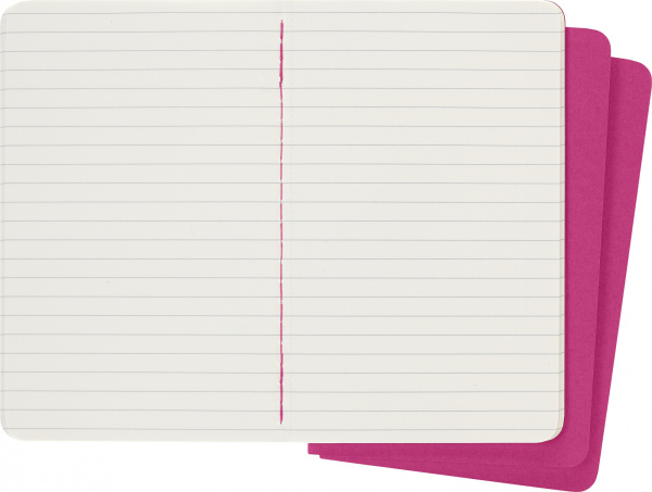 Блокнот Moleskine CAHIER JOURNAL CH011D17 Pocket 90x140мм обложка картон 64стр. линейка розовый неон (3шт)