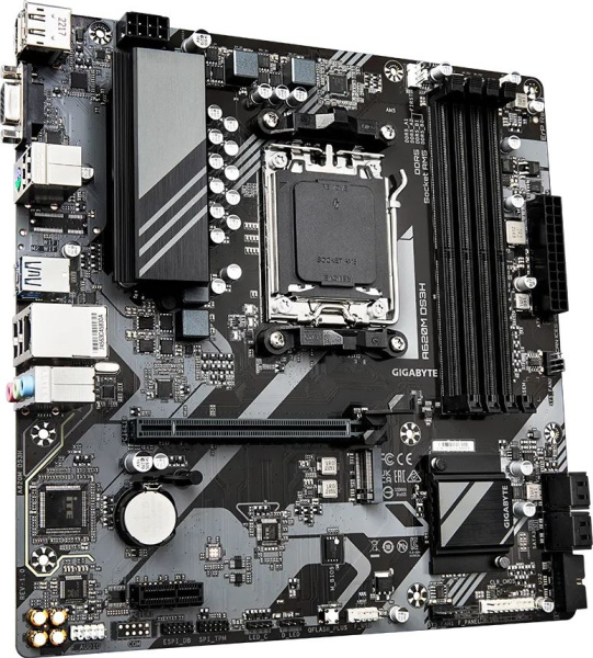 Материнская плата Gigabyte A620M DS3H SocketAM5 AMD B650 4xDDR5 mATX AC`97 8ch(7.1) GbLAN RAID+VGA+HDMI+DP