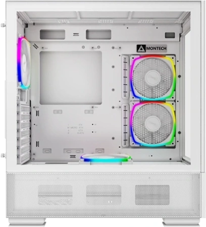 Корпус Montech Sky Two белый без БП ATX 3x140mm 2xUSB3.0 audio bott PSU