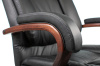 Кресло руководителя Бюрократ T-9925WALNUT черный кожа/кожзам крестов. металл/дерево