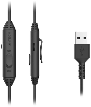 Наушники с микрофоном A4Tech Fstyler FH100U белый/черный 2м накладные USB оголовье (FH100U (PANDA))