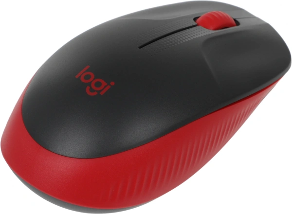 Мышь Logitech M190 черный/красный оптическая (1000dpi) беспроводная USB (2but)