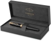 Ручка перьев. Parker Sonnet Core F539 (CW1931494) LaqBlack GT F сталь нержавеющая подар.кор.