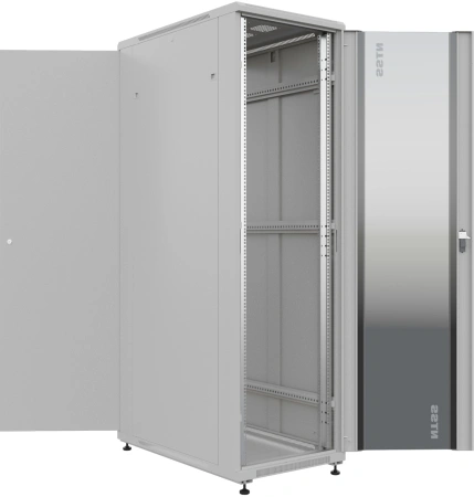 Шкаф серверный NTSS Премиум (NTSS-R47U60100GS) напольный 47U 600x1000мм пер.дв.стекл металл 900кг серый 910мм 113.8кг 2210мм IP20 сталь