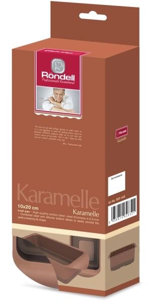 Форма для выпечки Rondell Karamelle RDF-448 прямоуг. 10x20см сталь/силикон карамель