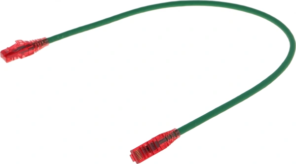 Патч-корд Hyperline PC-LPM-UTP-RJ45-RJ45-C5e-0.5M-LSZH-GN PC-LPM-UTP-RJ45-RJ45-C5E-0.5M UTP RJ-45 вил.-вилка RJ-45 кат.5E 0.5м зеленый LSZH (уп.:1шт) 24AWG