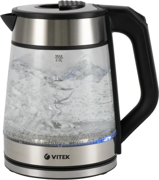 Чайник электрический Vitek VT-1176 2л. 2200Вт разноцветный корпус: стекло