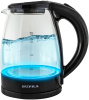 Чайник электрический Supra KES-1853G 1.8л. 1500Вт черный/прозрачный корпус: стекло/пластик