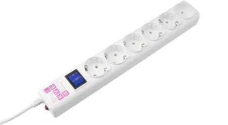 Сетевой фильтр Powercube SPG(5+1)-16B-3М-WHITE 3м (6 розеток) белый (коробка)