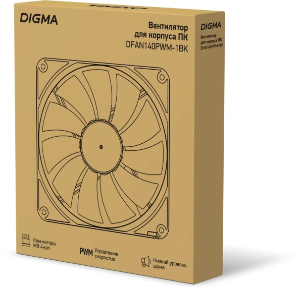 Вентилятор Digma DFAN140PWM-1BK 140x140 4-pin 50dB Ret
